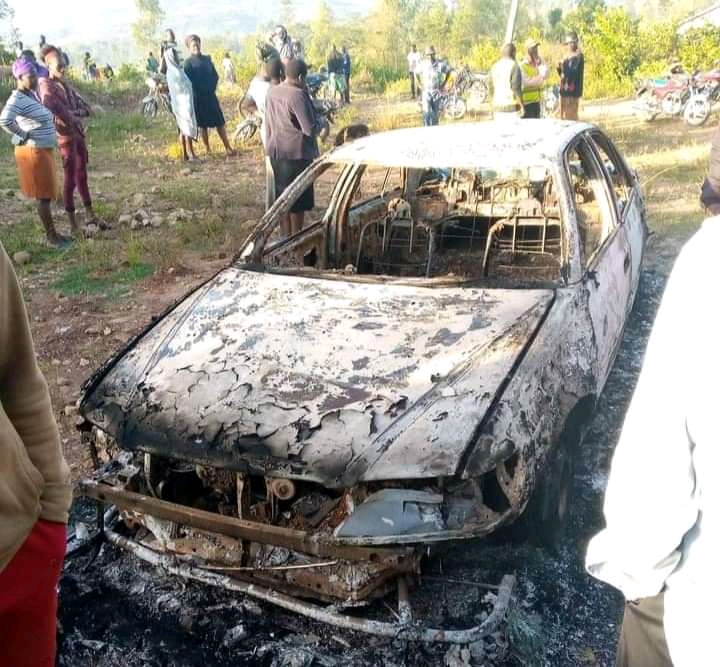 Kisumu residents are left in a great shock after middle age man from Muhoroni commits suicide by setting a blaze I. His car.