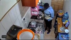 Video of housekeeper urinating in a kitchen cup