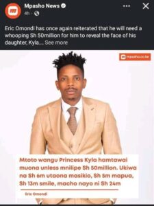 "KSH 13M For Smile" Comedian Omondi Declares That He Won't Show Out Their Baby Unless This Is Done