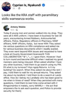 Nyakundi Post Screenshot Courtesy 