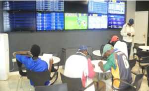 Gamblers wage their bets in a betting shop in Westlands, Nairobi on March 2, 2018. PHOTO | CHRIS OMOLLO