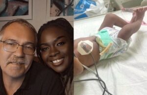 Nyota Ndogo with her Danish husband Henning Neilsen (left). The couple's newborn baby (right) PHOTOS/Instagram (@nyota_ndogo)
