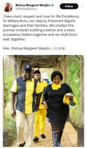 Bishop Margaret Wanjiru Extends Olive Branch to William Ruto and Gachagua